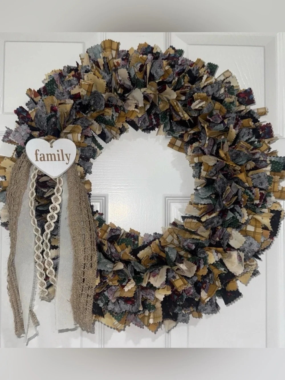 Handmade Rag Wreath Grandmacore Cottage Eclectic 